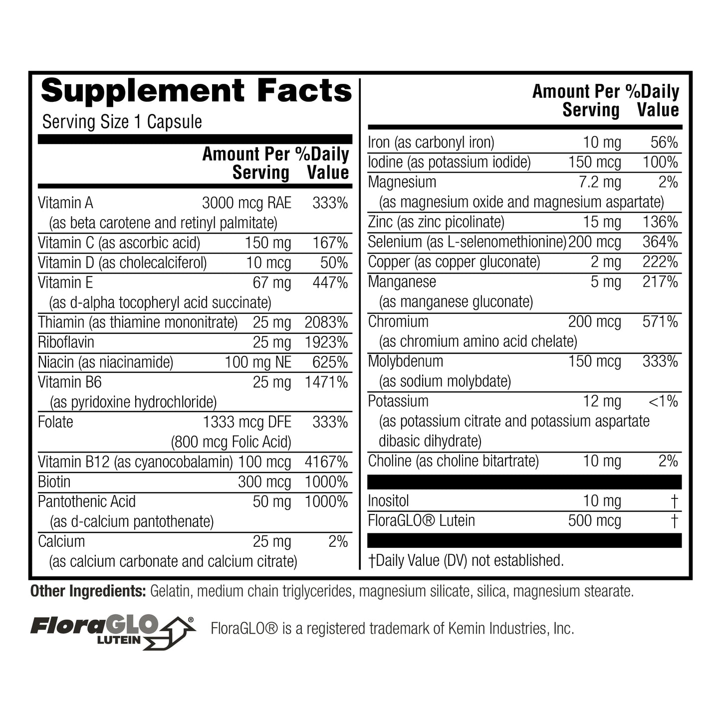 Twinlab Daily One Caps with Iron - Nutritional Supplement with Iron, Zinc, B Vitamins, and More Capsule 60 Count