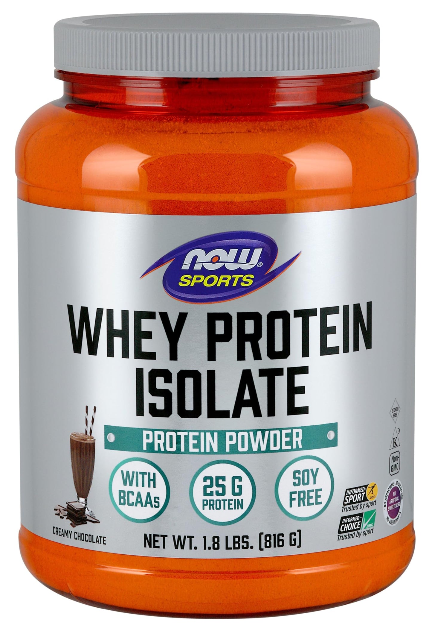 NOW Foods Whey Protein Isolate Powder 1.8 Pound Dutch Chocolate