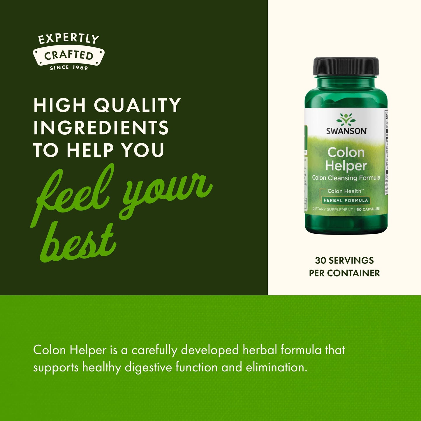 Swanson Colon Helper Herbal Digestive Supplement Capsules 60 Count
