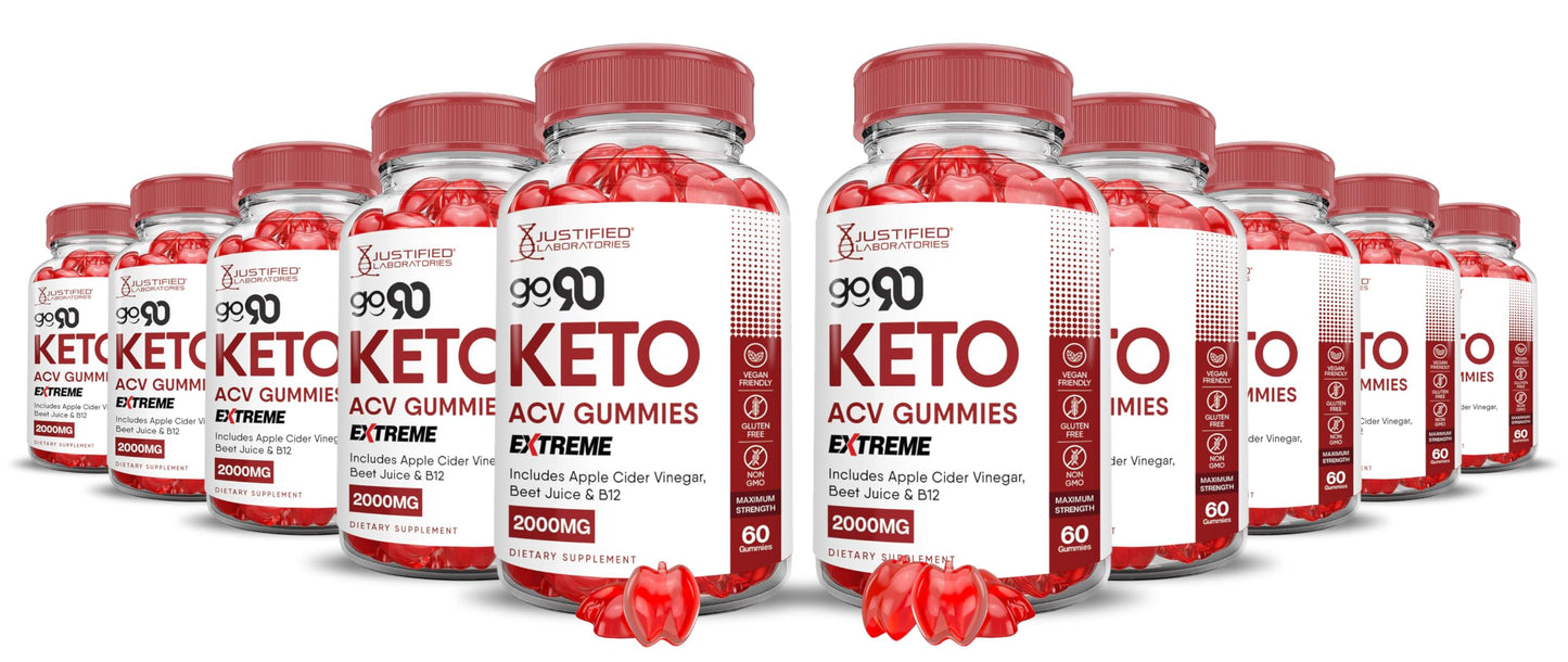 Justified Laboratories Go 90 Keto ACV Gummies Extreme 2000MG 600 Gummies