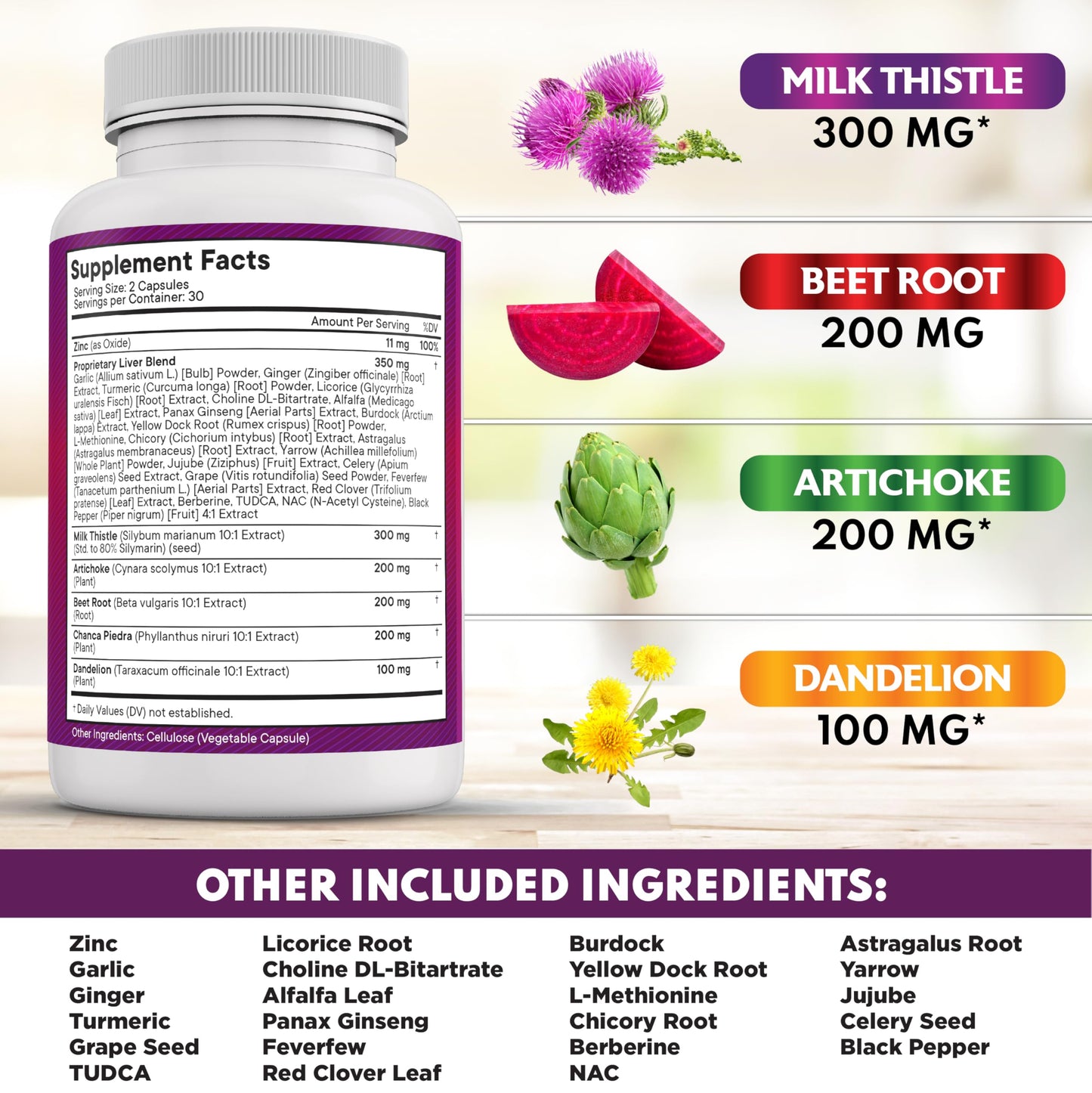 NEW AGE Milk Thistle NAC Chanca Piedra Beet Root Artichoke Dandelion Root Astragalus Plus TUDCA & Ginger Capsules, 120 Count