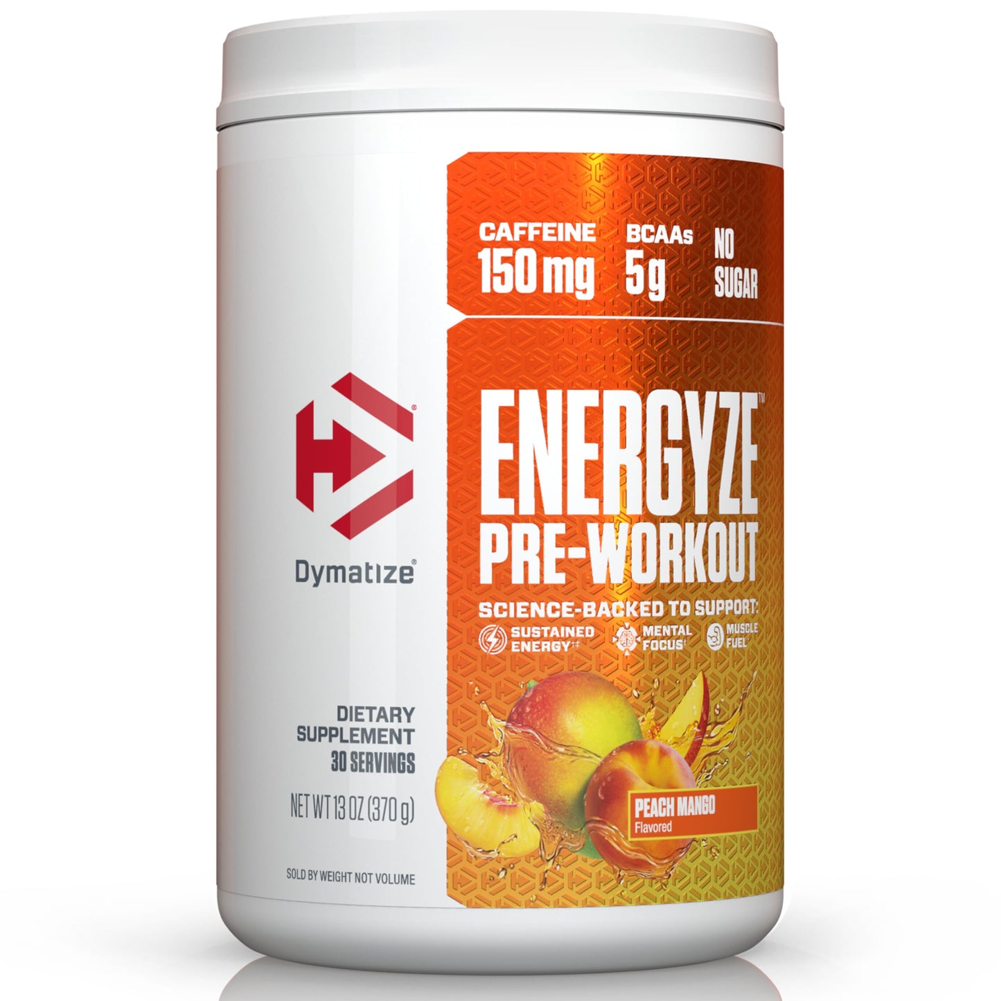 Dymatize Energyze Pre Workout Powder Peach Mango, 13 oz