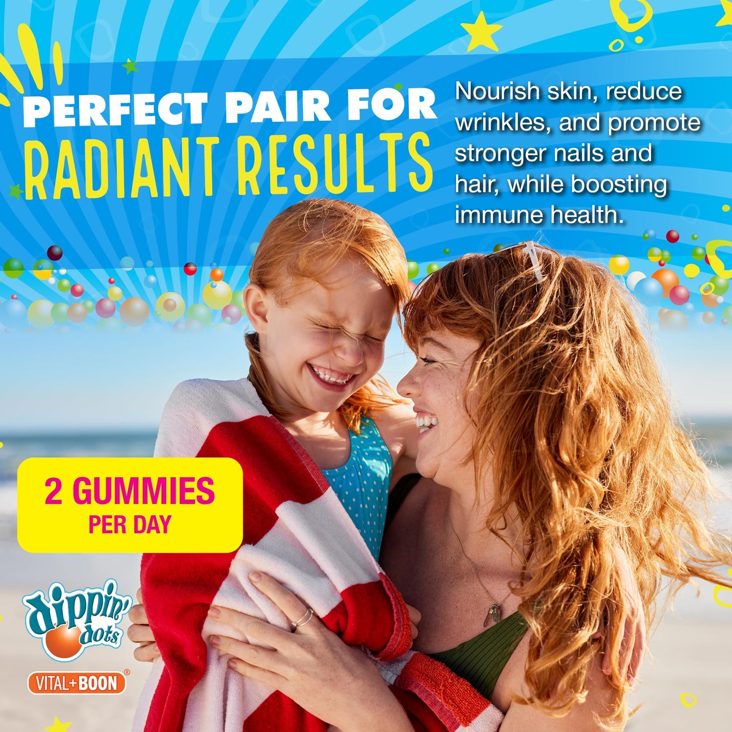 Vital+Boon Dippin' Dots Collagen Supplements for Women Vitamin C Gummies 60 Count