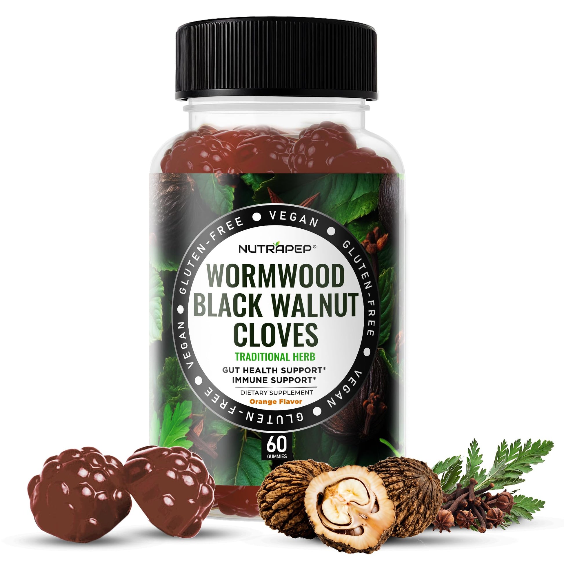 NutraPep Wormwood Black Walnut & Cloves Gummies 60 Count