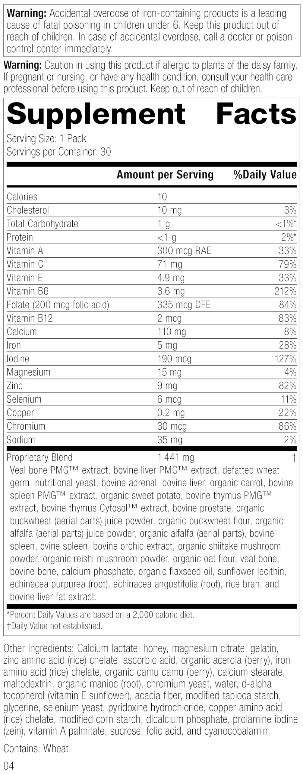 Standard Process Inc. Immune System Health Pack, Bone & Skin Health Powder, 30 Packs