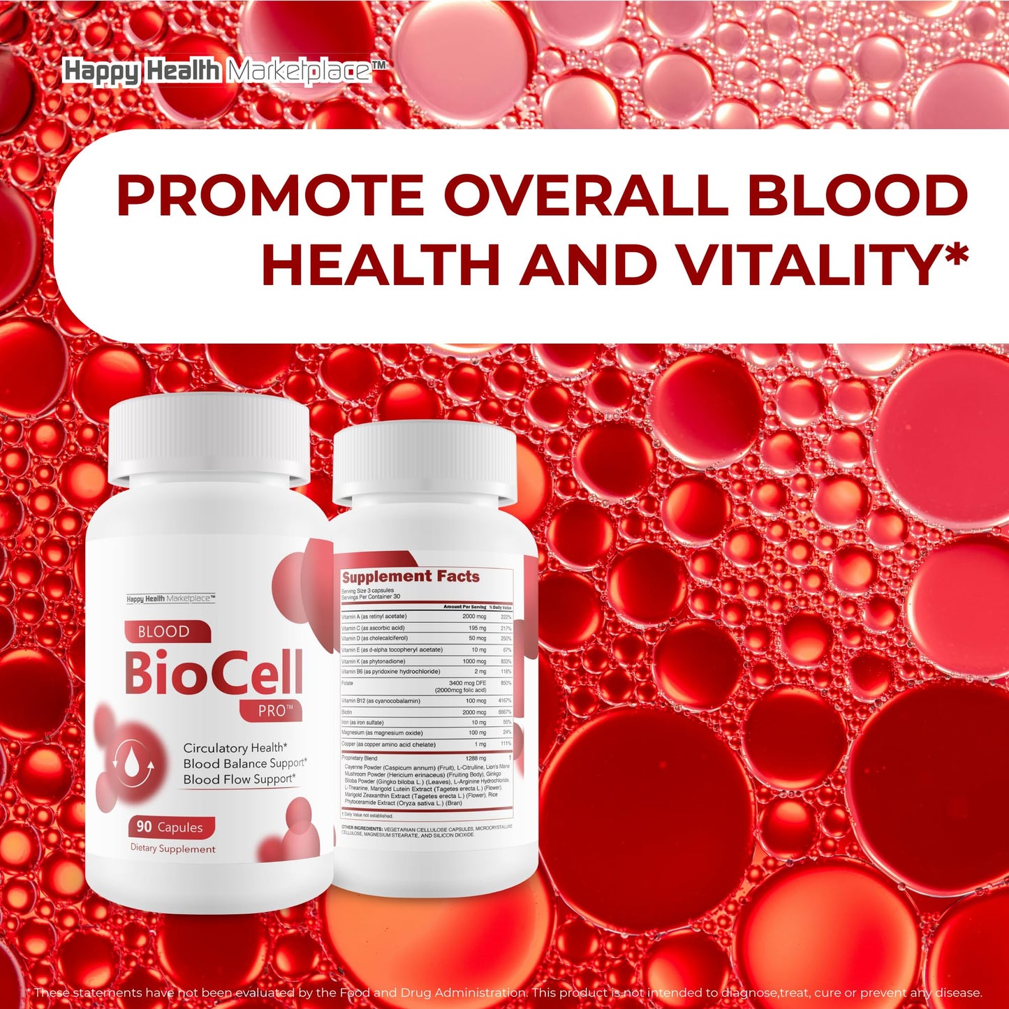 Happy Health Marketplace Blood BioCell Pro Capsule 90 Count