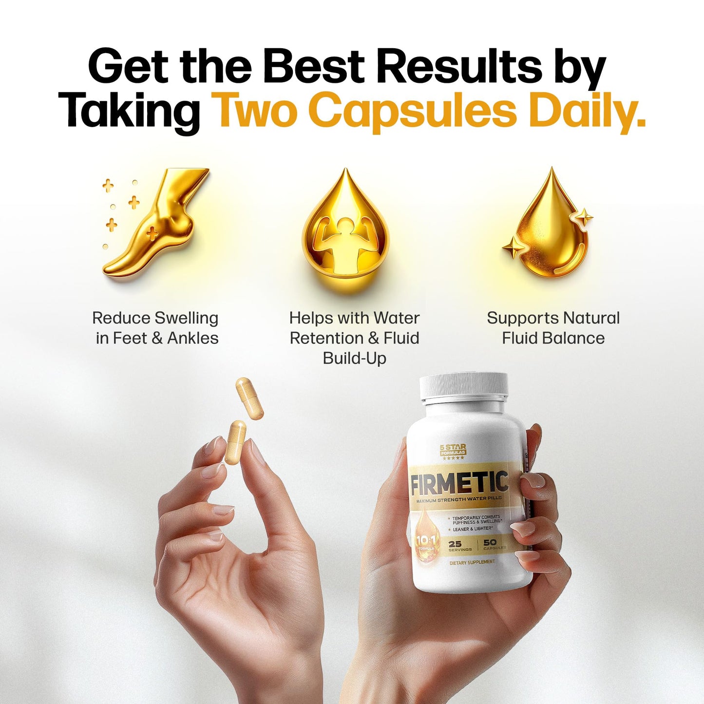 5 Star Formulas Firmetic Water Pill Capsules, 50 Count