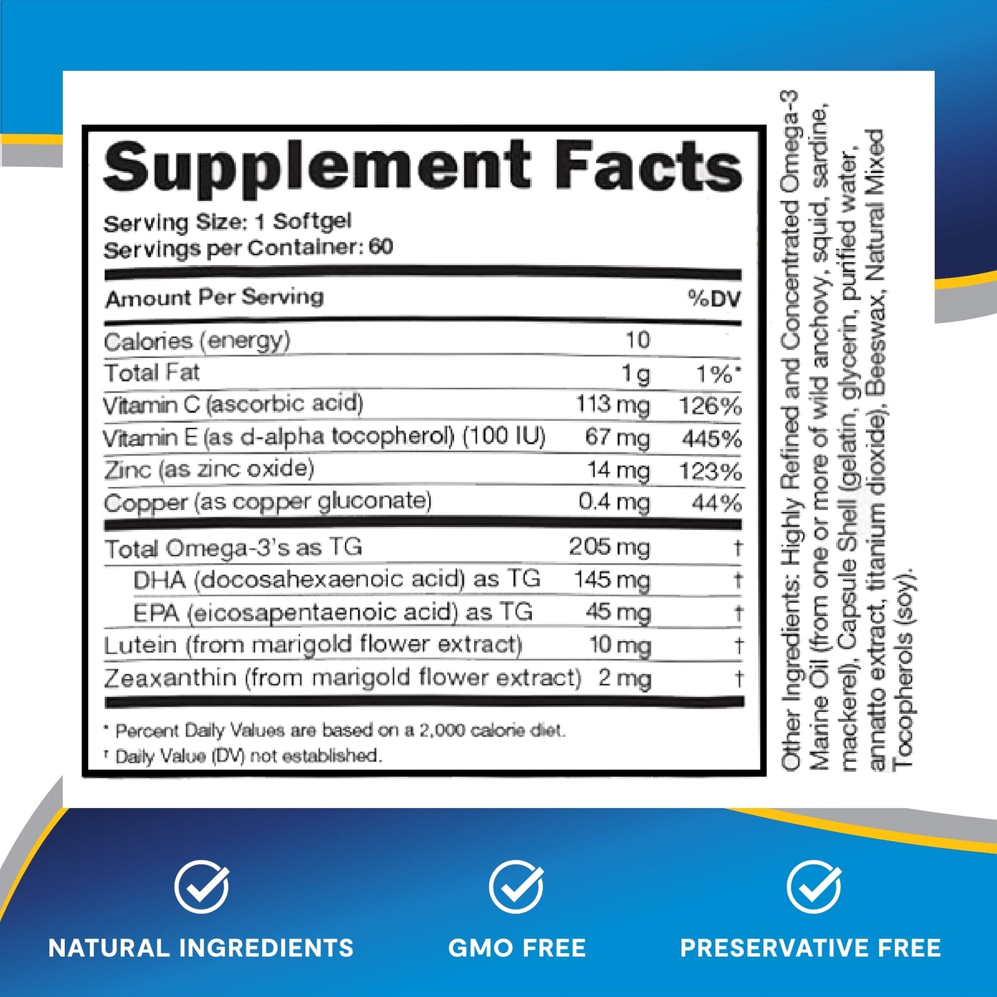 Lipotriad Adult 50+ Eye Vitamin and Mineral Supplement Softgels 60 Count