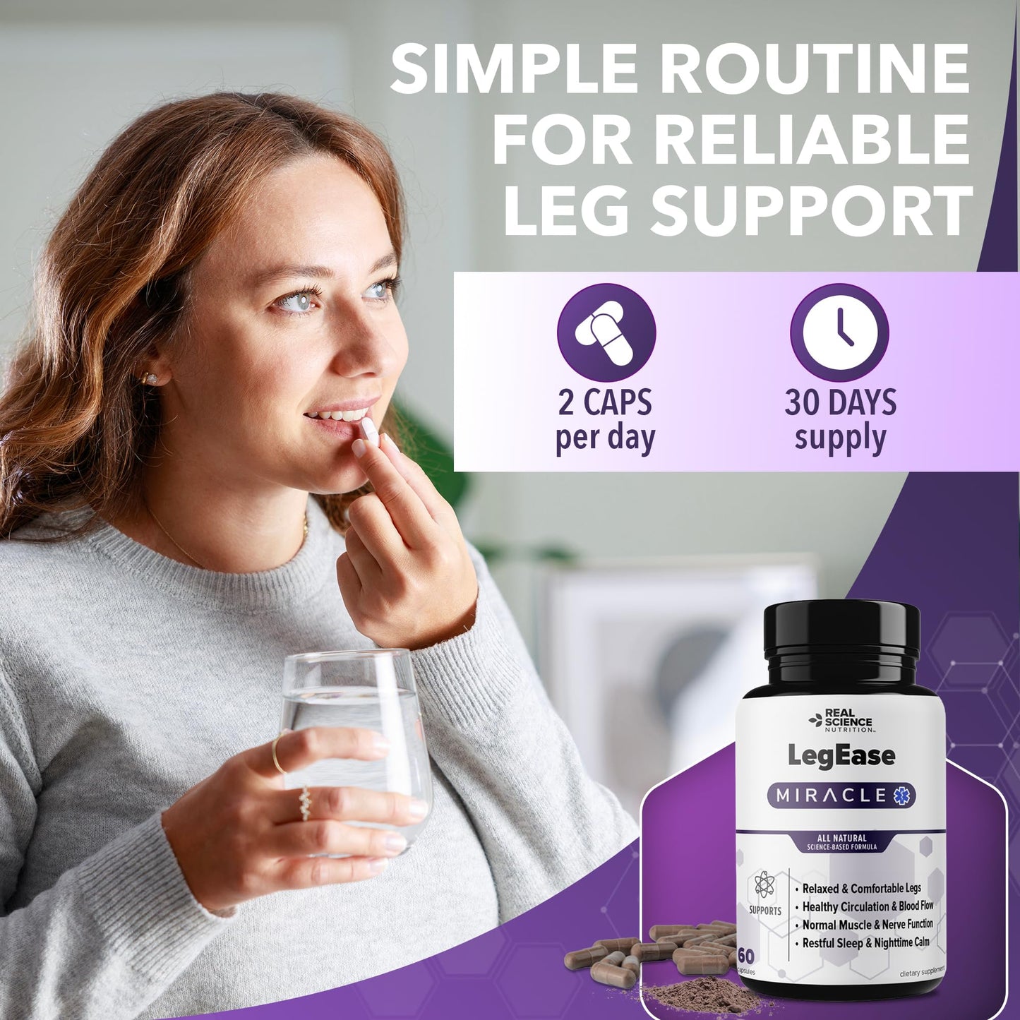 Real Science Nutrition LegEase Miracle Capsule 60 Capsules