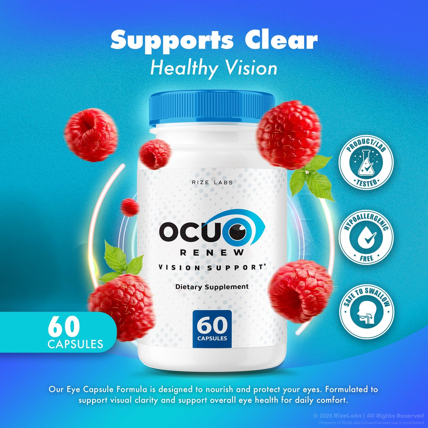Rize Labs Ocurenew Vision Support Supplement 180 Capsules