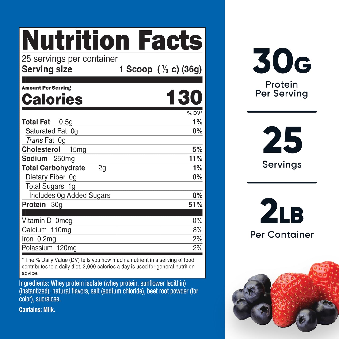 Nutricost Whey Protein Isolate Powder Strawberry Acai 32 Servings