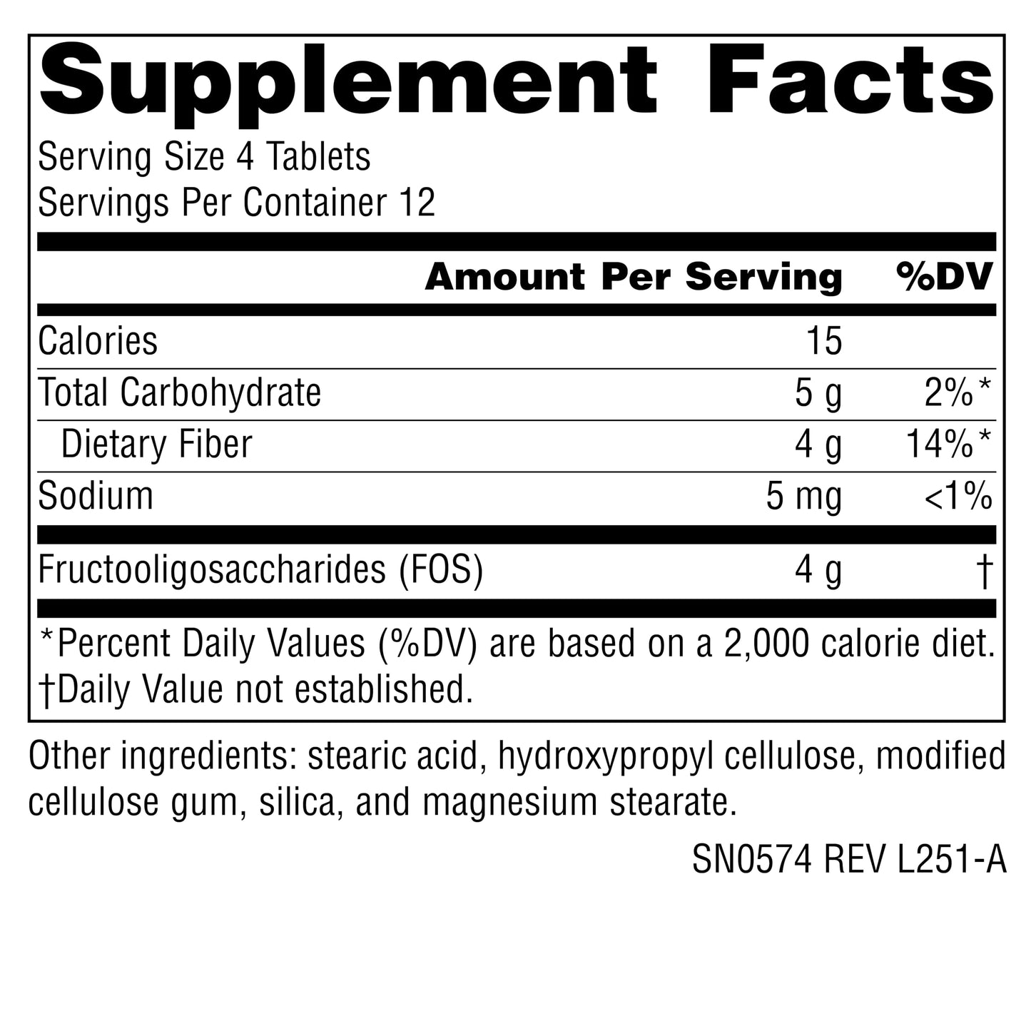 Source Naturals FOS Fructooligosaccharides Probiotic Enhancer 1000 mg Tablets 50