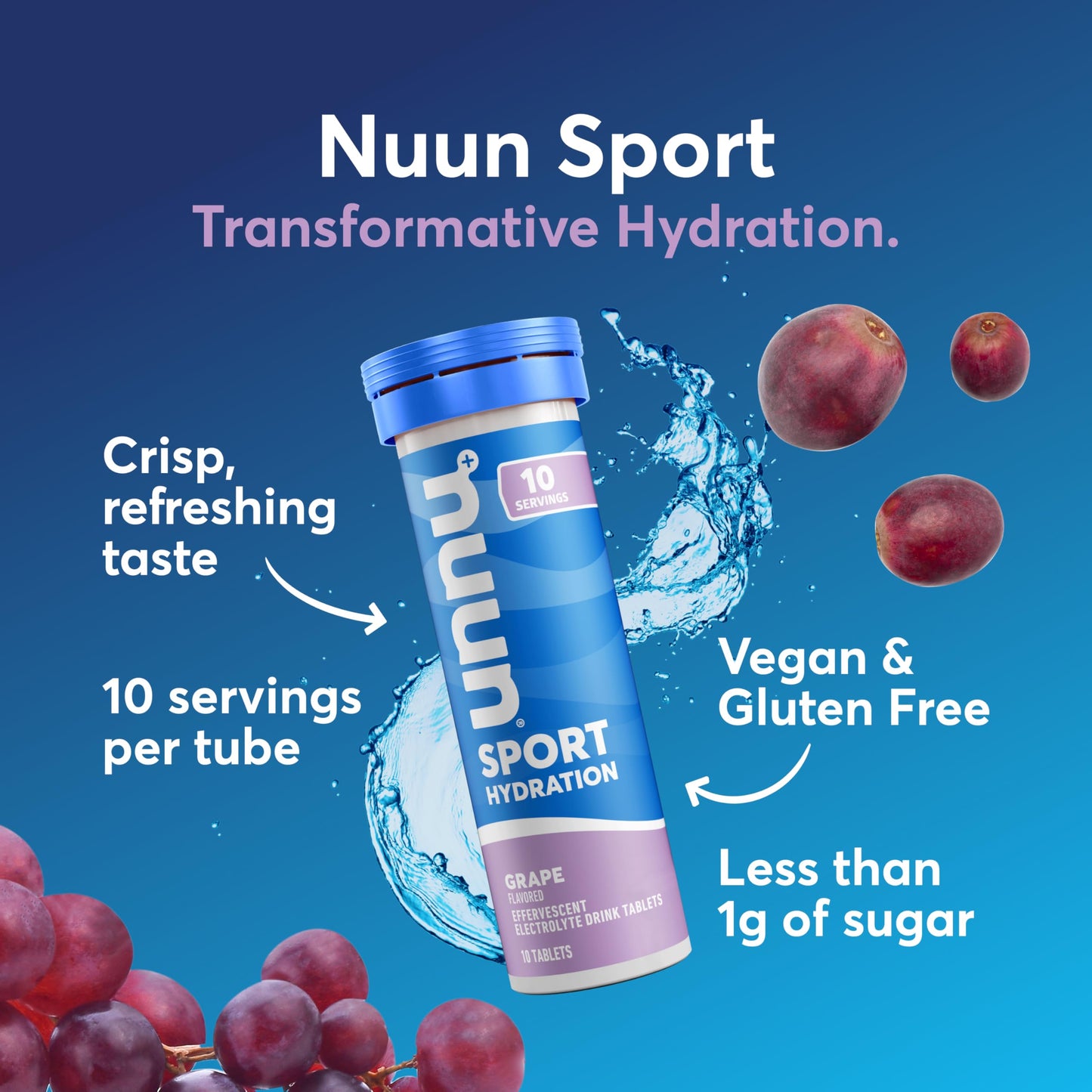 Nuun Sport Electrolyte Tablets Grape 80 Count