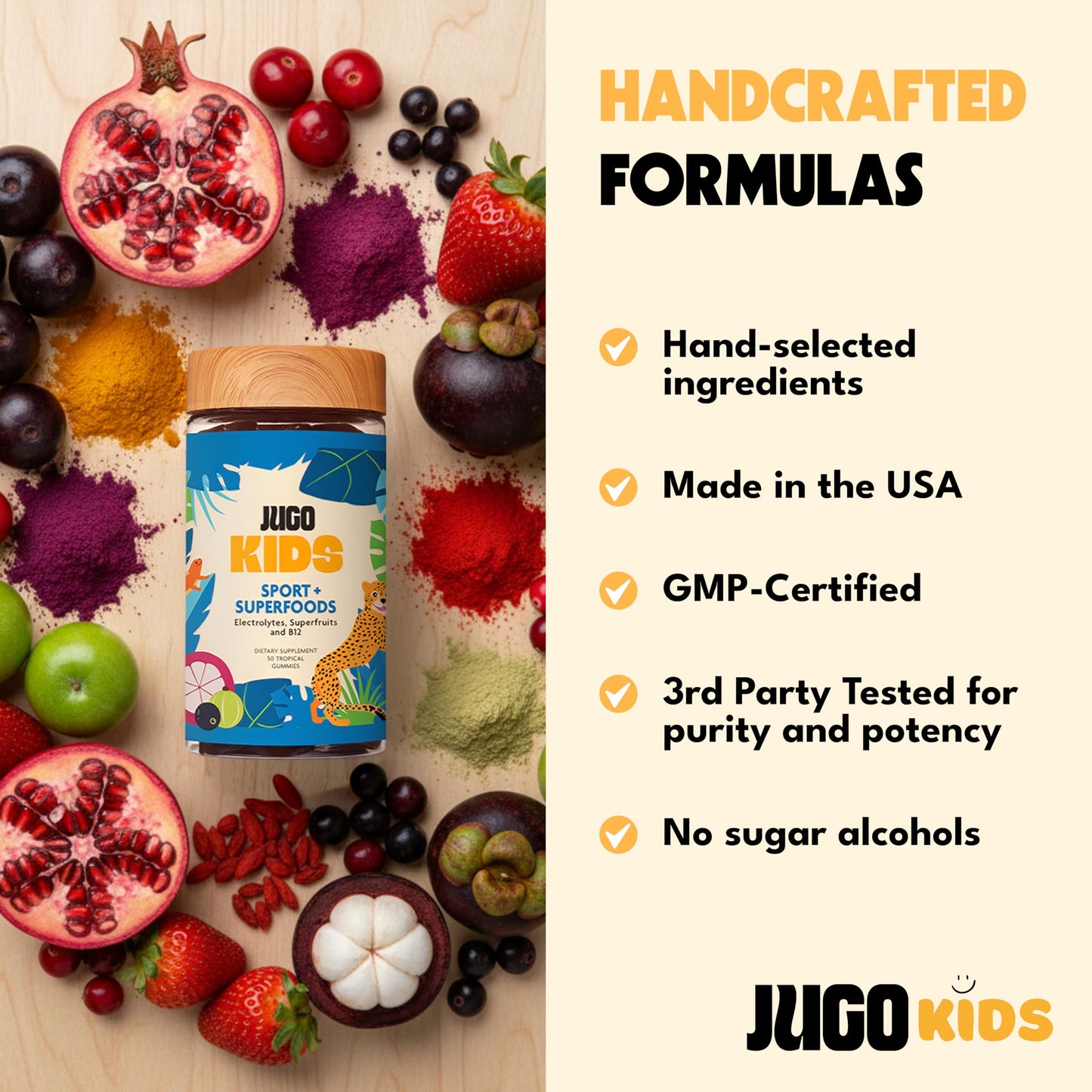 JUGO LLC Kids Sport + SUPERFOODS Electrolyte Gummies, 50 Count