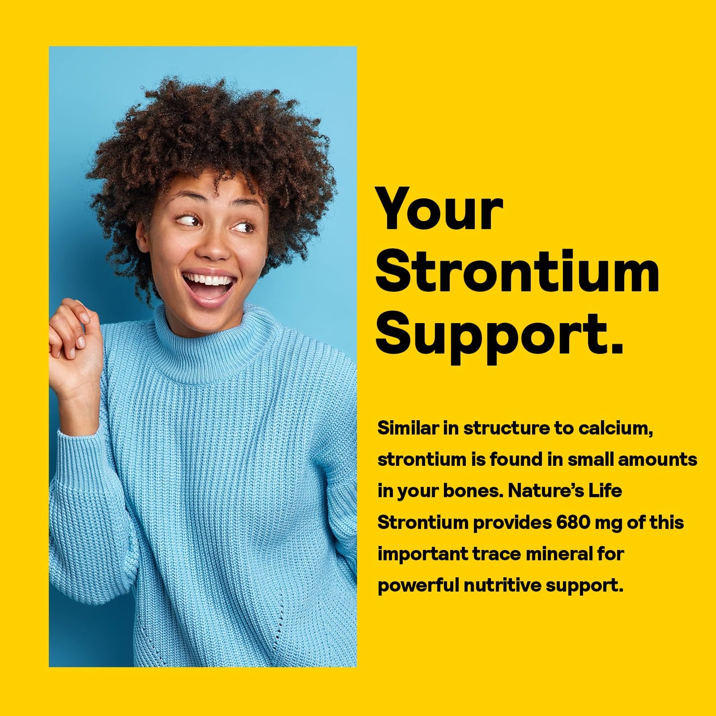 Nature's Life Strontium Citrate 680 mg Tablets, 60 Tablets