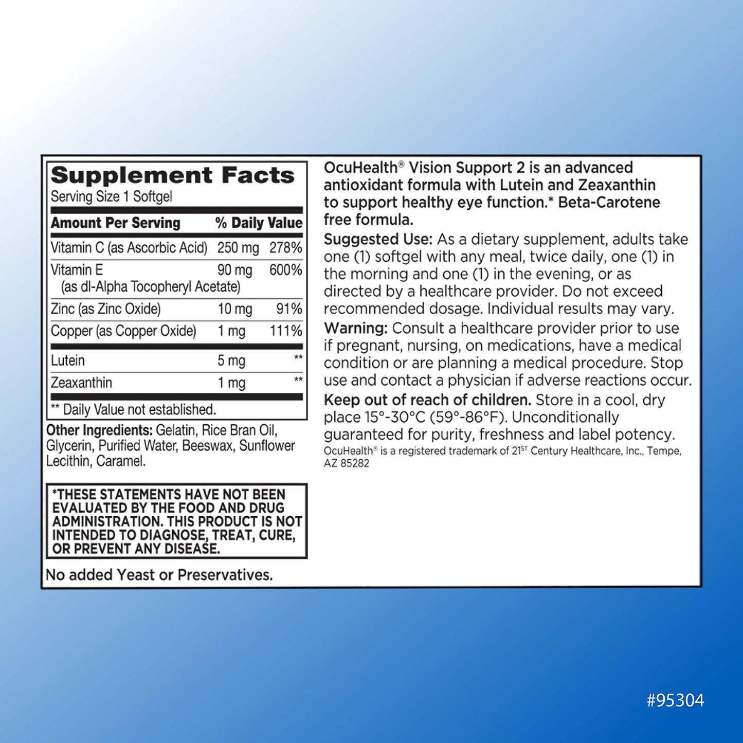 Quality Choice Ocuhealth Eye Health Vision Support Vitamin & Mineral Supplement Softgels, 120 Count
