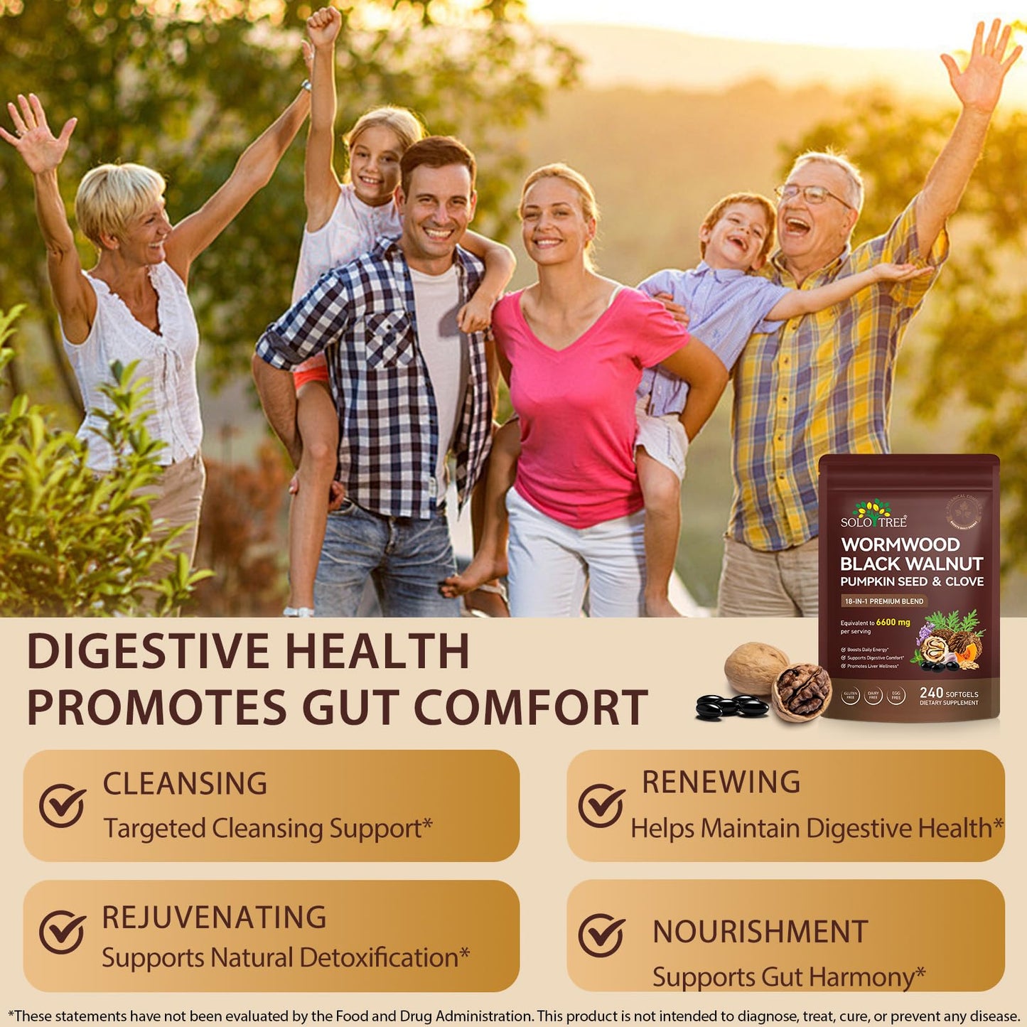 Maaoun Wormwood Black Walnut Clove Cleanse 18-in-1 Herbal Complex for Intestinal & Digestive Balance with Pumpkin Seed, Turmeric, Garlic, Oregano & Berberine, 240 Capsules