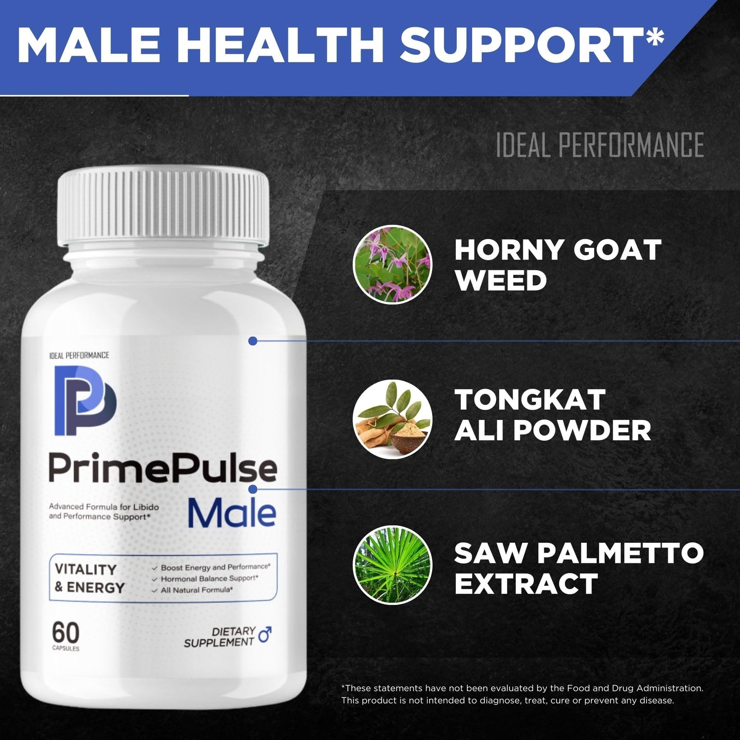 IDEAL PERFORMANCE Prime Pulse Pills Capsules, 60 Count