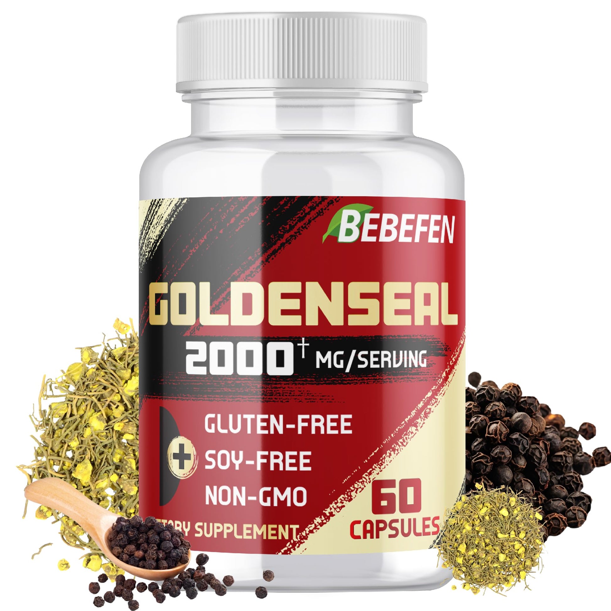 BEBEFEN Goldenseal Root 2000mg Capsule, 60 Count