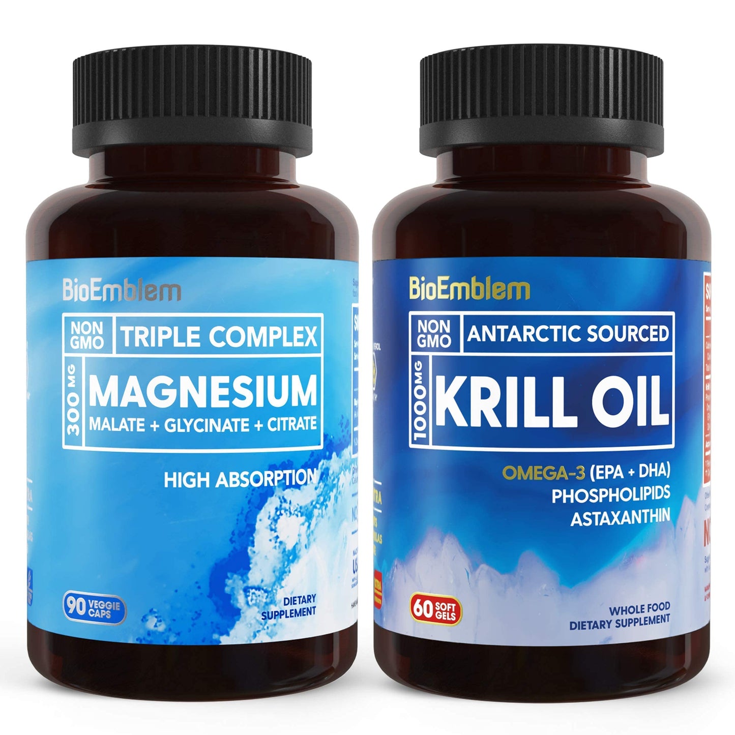 BioEmblem Triple Magnesium Complex and Antarctic Krill Oil, 150 Capsules