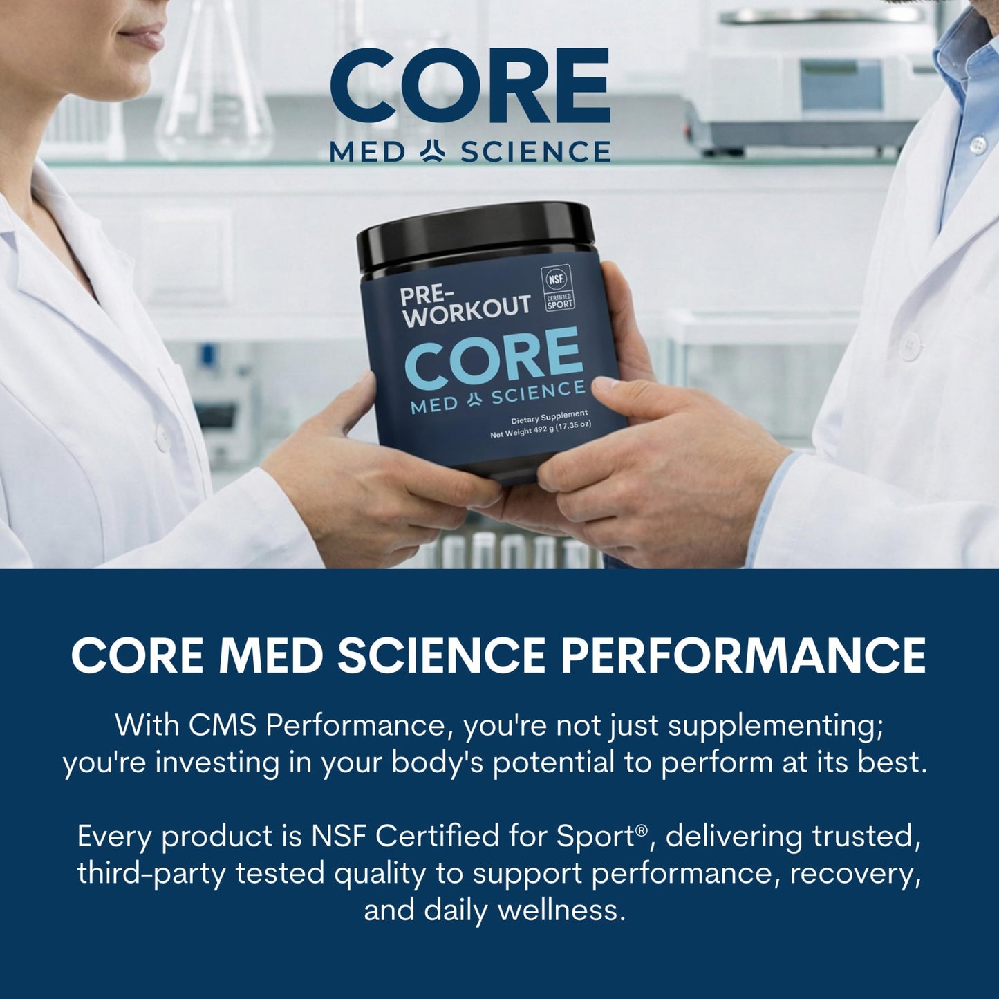 Core Med Science Creatine Monohydrate Powder, 16.52 oz