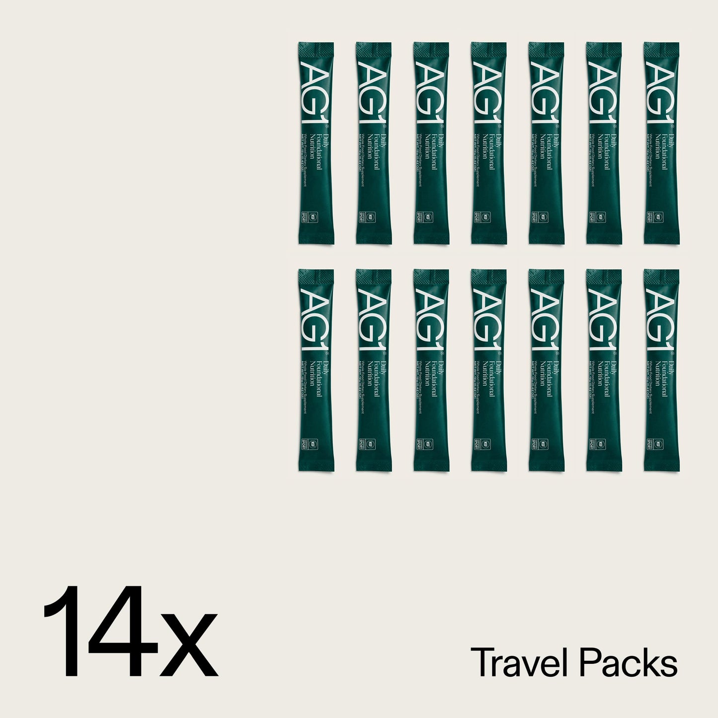 AG1 Athletic Greens Superfood and Probiotic Powder, Travel Pack 14 Count