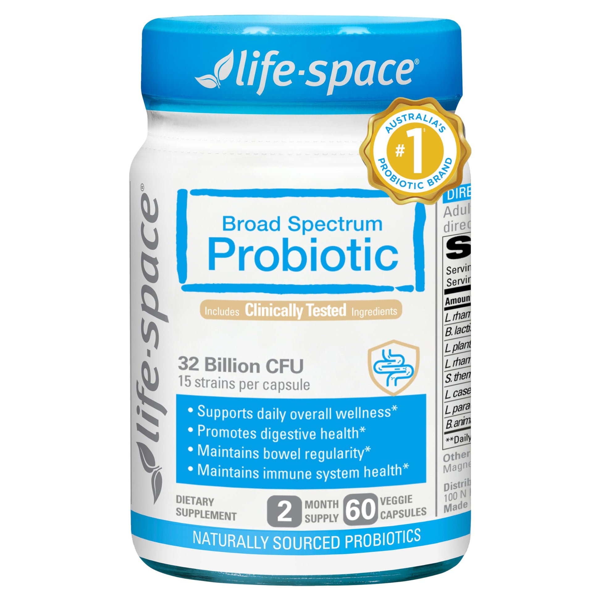 Life-Space Premium Broad Spectrum Probiotics Capsules, 60 Count
