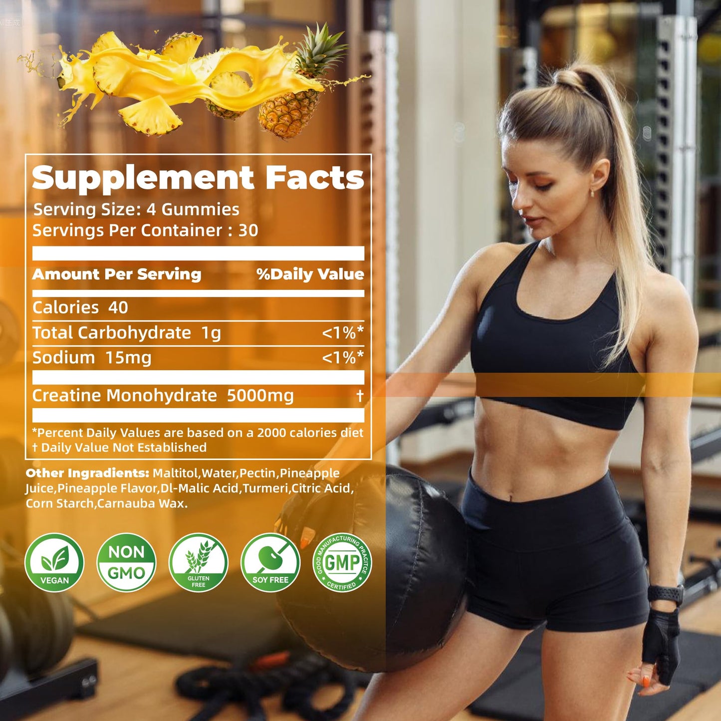 Nutravita Creatine Monohydrate Gummies 120 Count