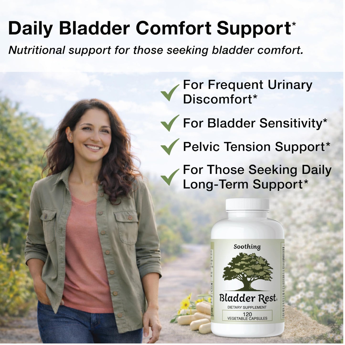 Bladder Rest Bladder Health & Pelvic Discomfort Natural Lining Support 120 Capsules