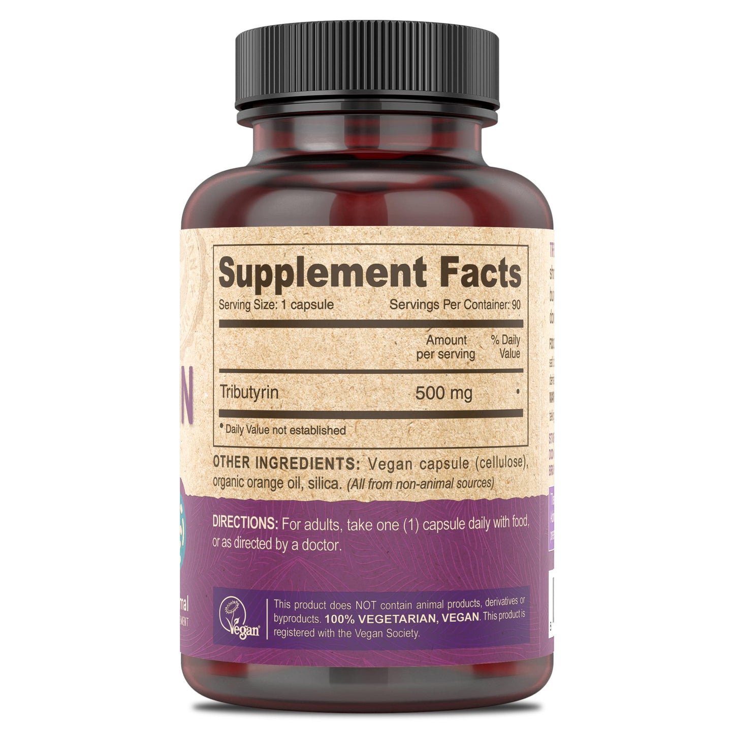 DEVA Vegan Tributyrin Supplement 500 mg Capsules, 180 Count