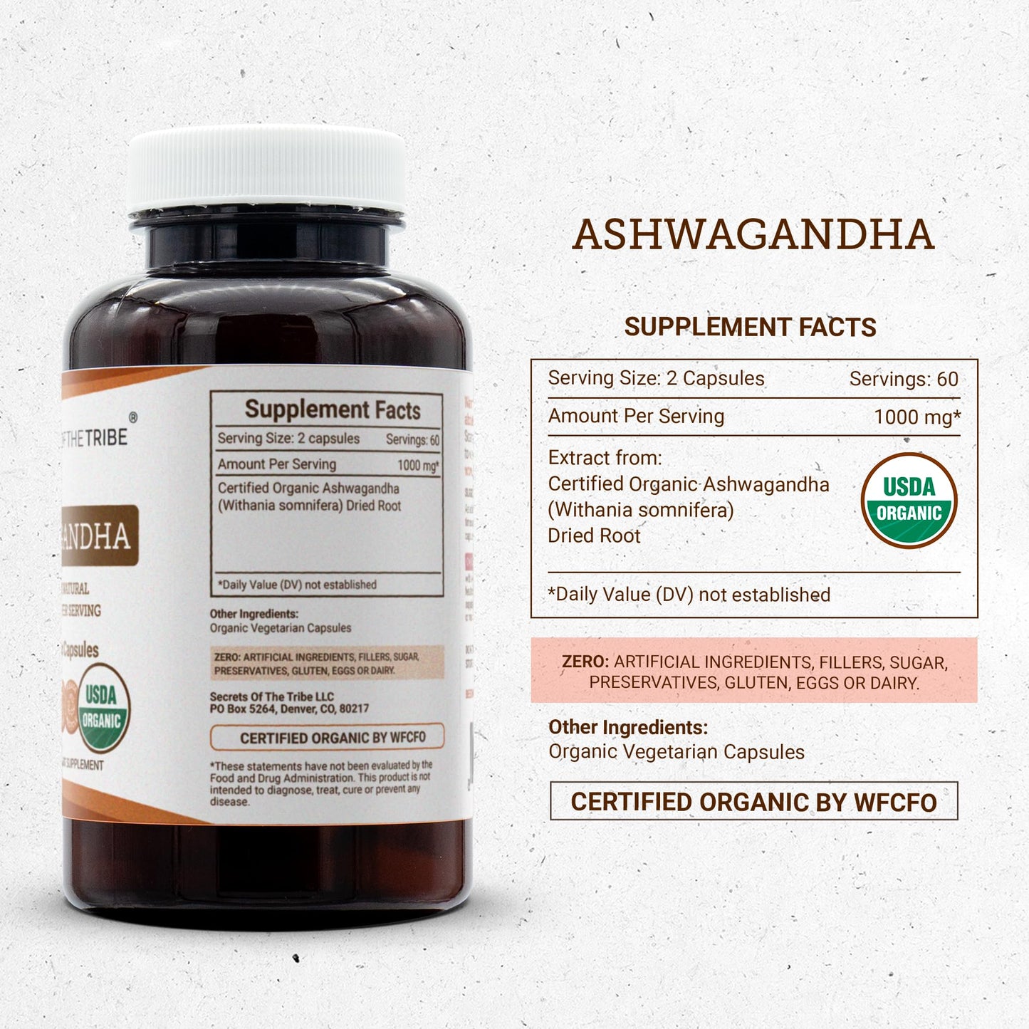 Secrets of the Tribe Ashwagandha Capsules 120 Count