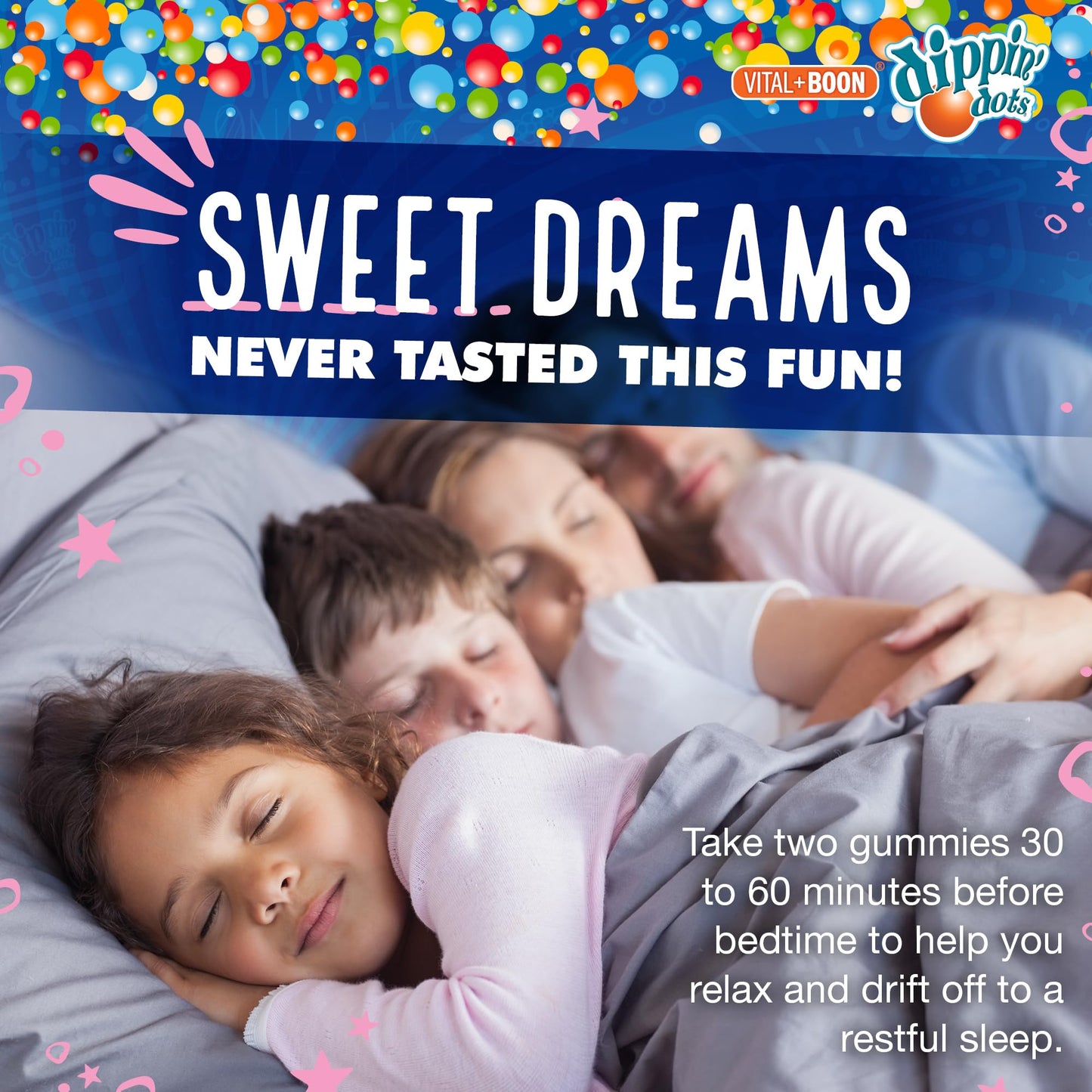 Vital+Boon Dippin' Dots Kids Melatonin Gummies 120 Gummies