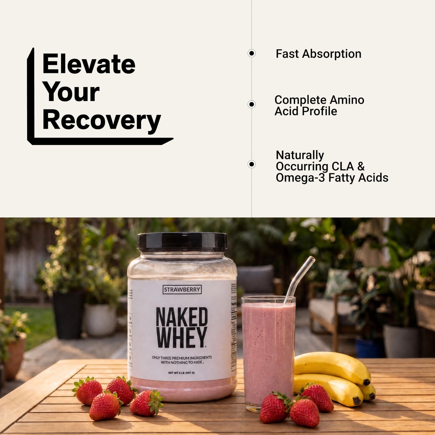 NAKED Strawberry Whey Protein Powder 32 Servings
