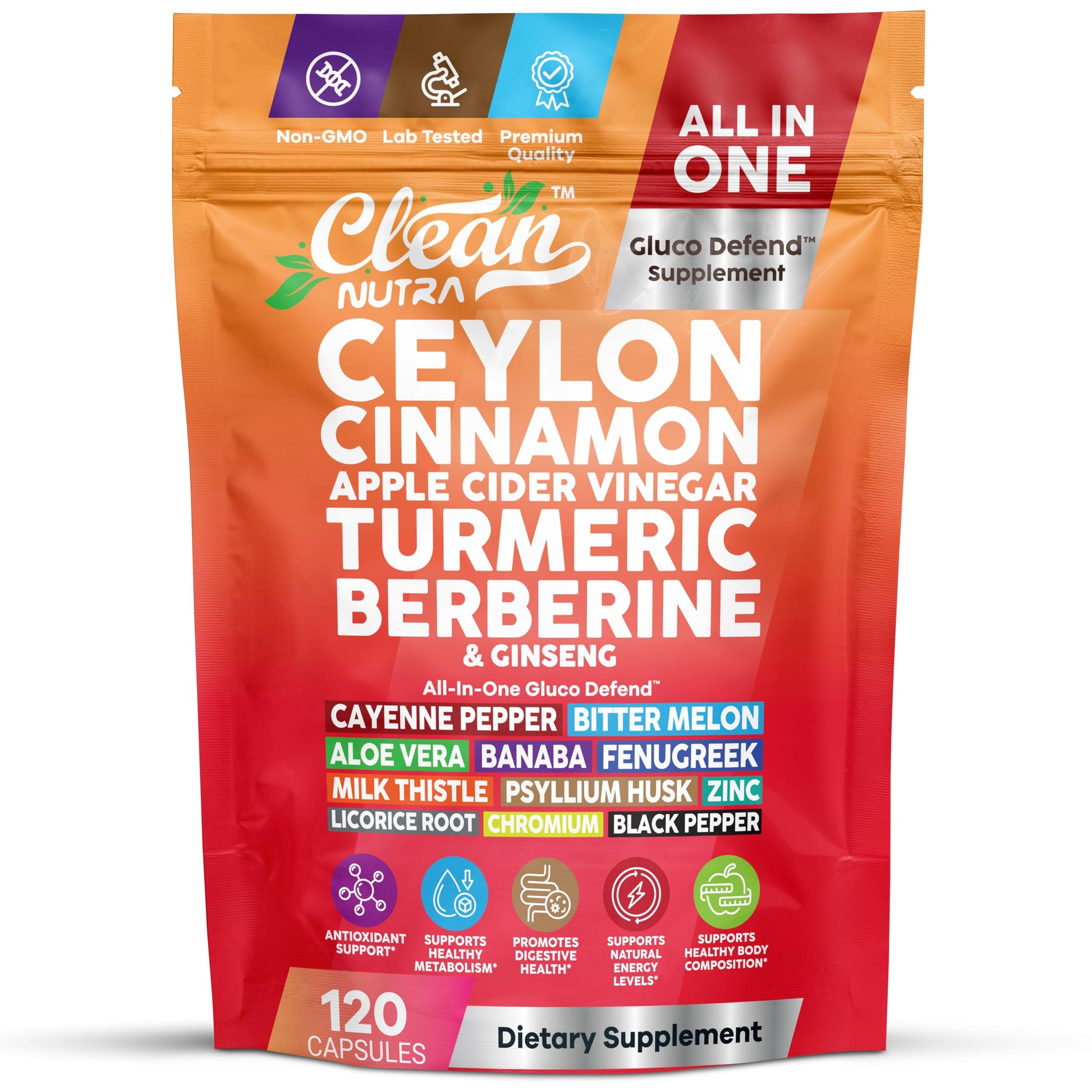 Clean Nutraceuticals Gluco Defend Capsule, 120 Count