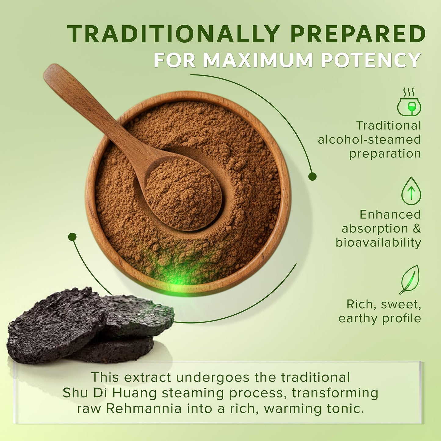 Dimmak Herbs Organic Prepared Rehmannia Root Extract 5:1 (Shu Di Huang) Powder, 4 oz