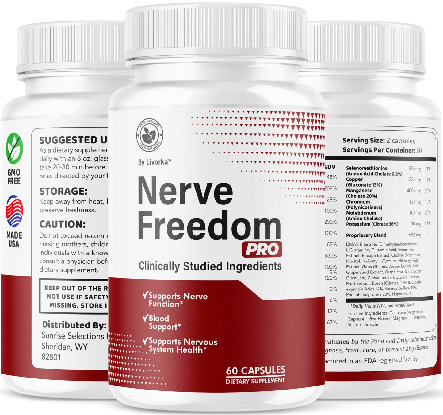 LIVORKA Nerve Freedom Pro Capsules 180 Count