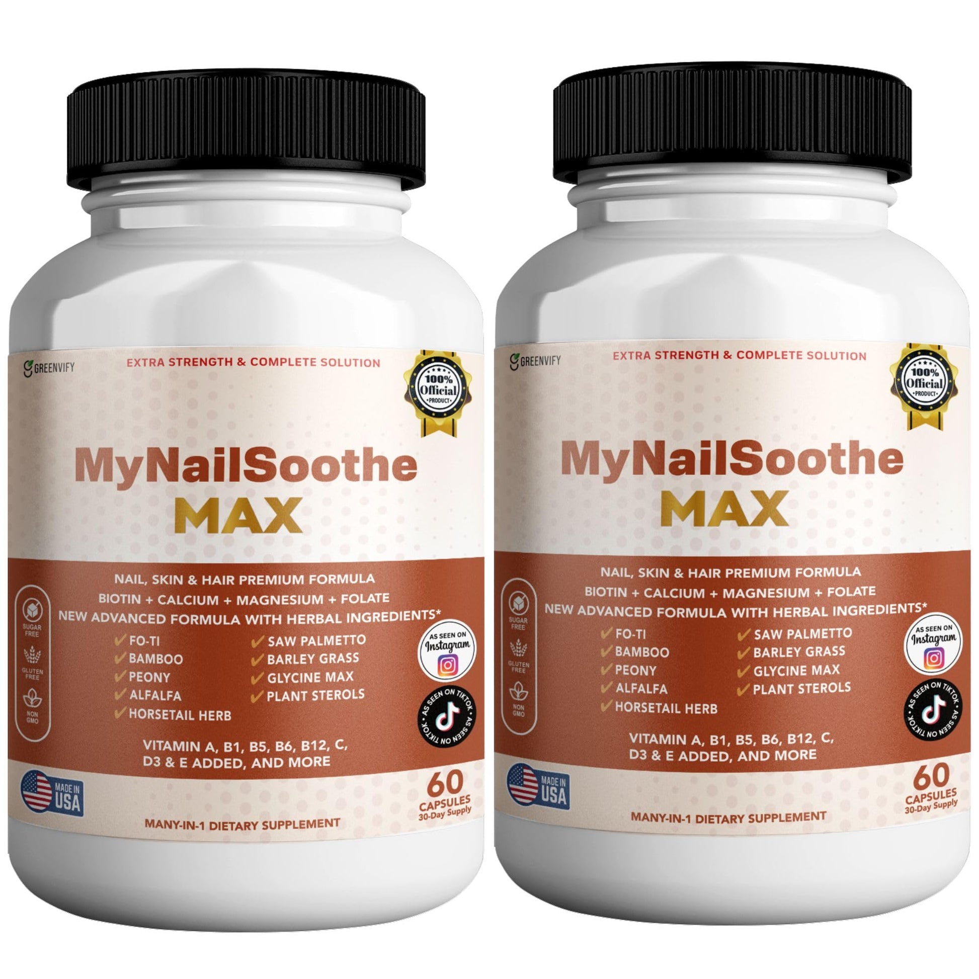 GREENVIFY MyNailSoothe MAX Hair, Skin & Nail Supplement Capsule, 60 Capsules
