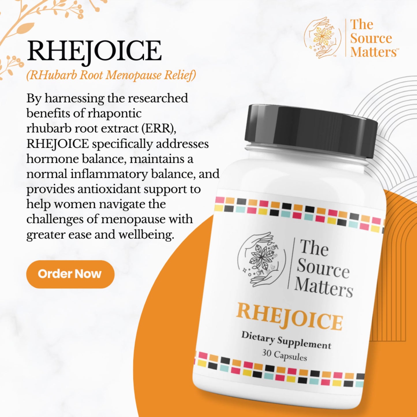 THE SOURCE MATTERS Rhejoice Dietary Supplement Capsules 30 Count