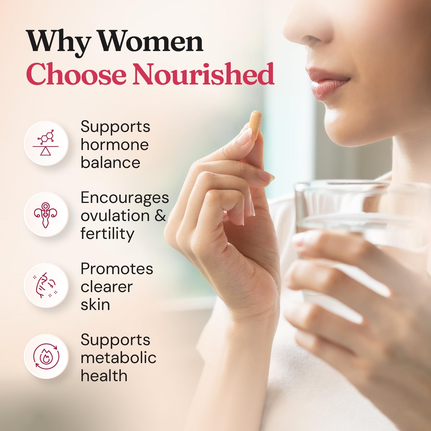 Nourished Natural Health 40:1 Myo-inositol & D-Chiro Inositol Supplement for Women with Fertility, Skin Health, or Menstrual Cycle Symptoms - Hormone Balance for Women, 360 Capsules