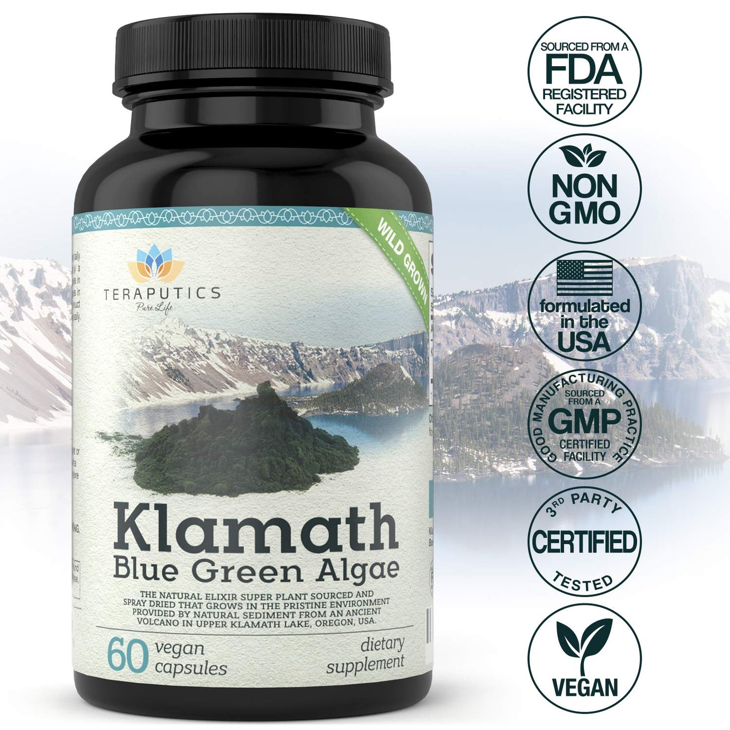 Teraputics Klamath Lake Blue Green Algae 60 Capsules