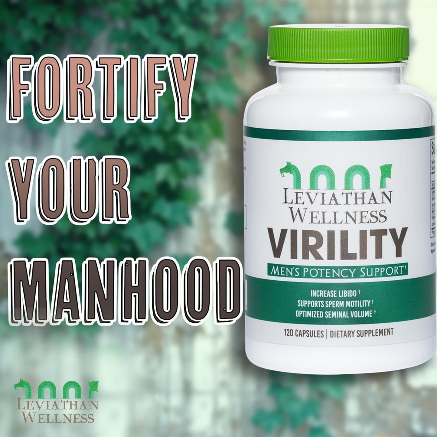 Leviathan Wellness Virility - Men's Potency Support Capsules, 120 Count