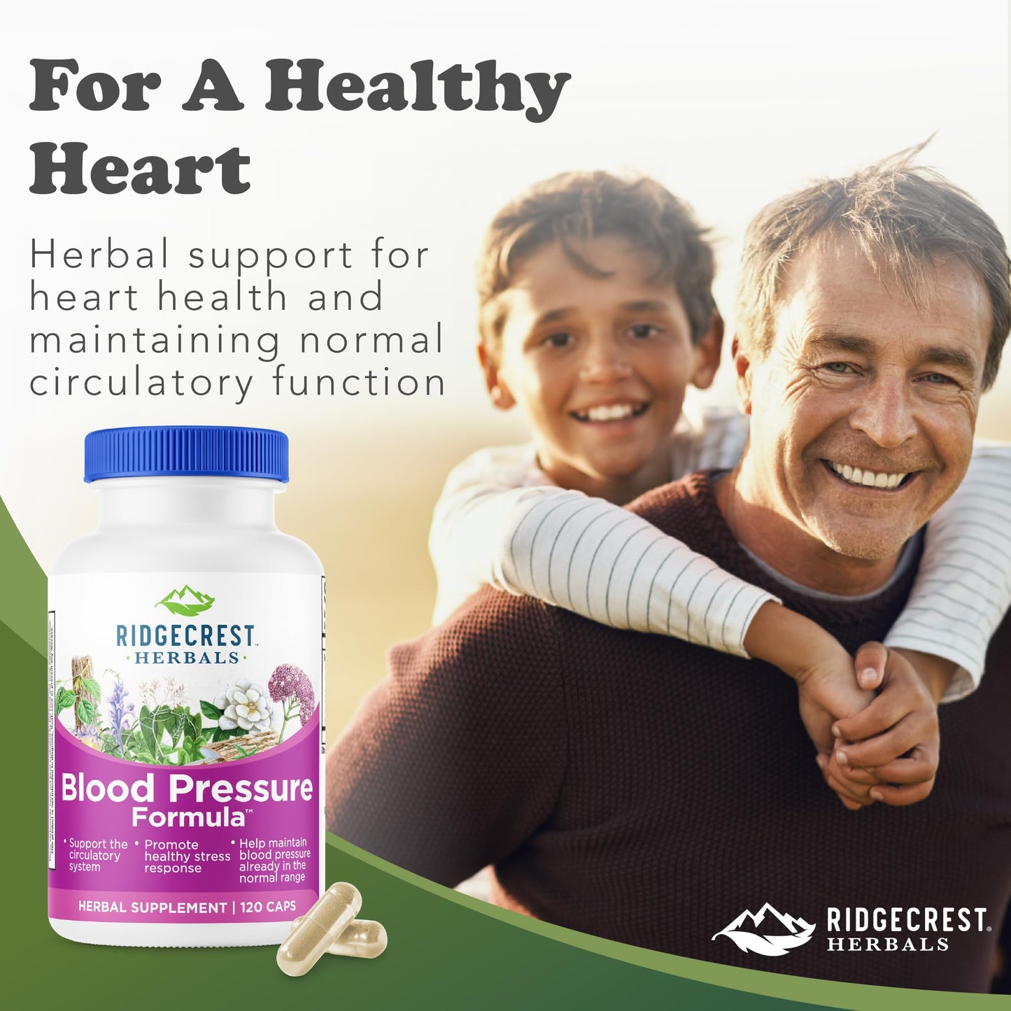 RidgeCrest Herbals Blood Pressure Herbal Formula Capsule, 120 Count