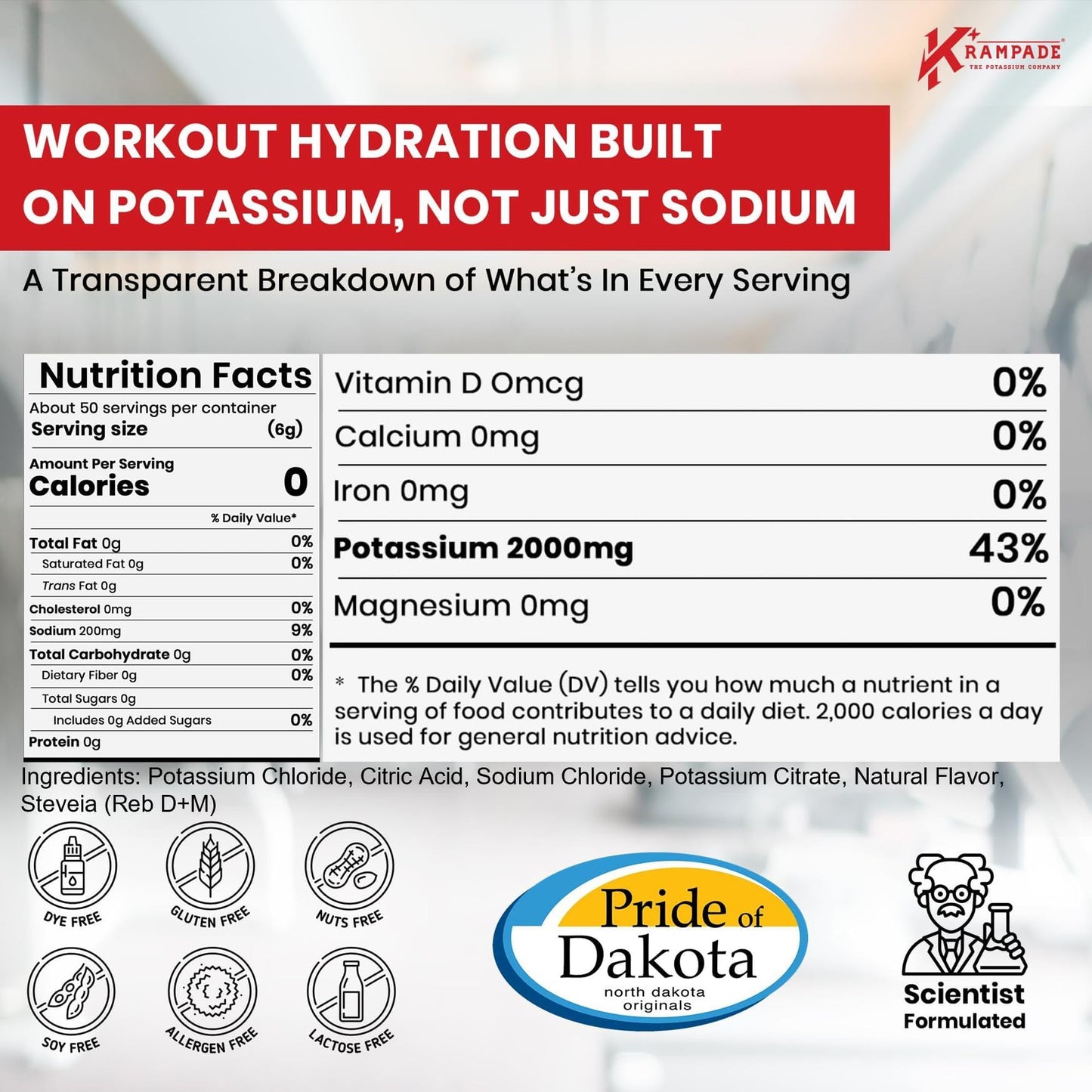 Krampade High Potassium Electrolytes Powder 10.6 oz