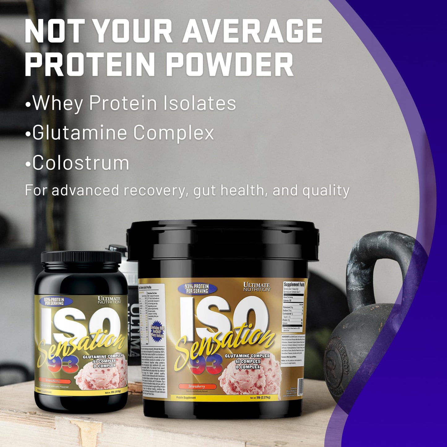 Ultimate Nutrition Whey Protein Isolate Powder with Glutamine Complex, ISO Sensation 93 - Strawberry, 32 Servings