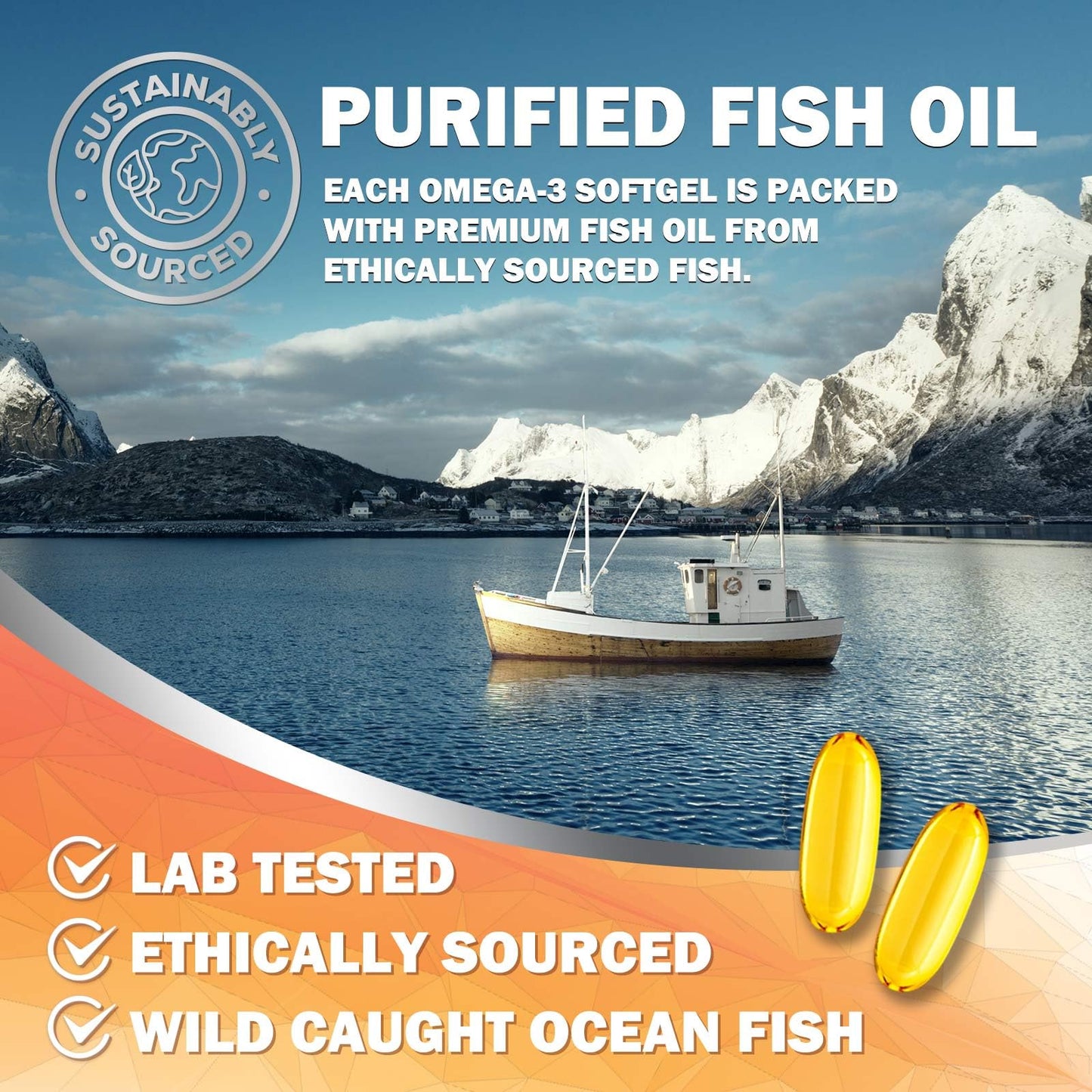 Nature's Nutrition Omega-3 Fish Oil Supplements Softgels 240