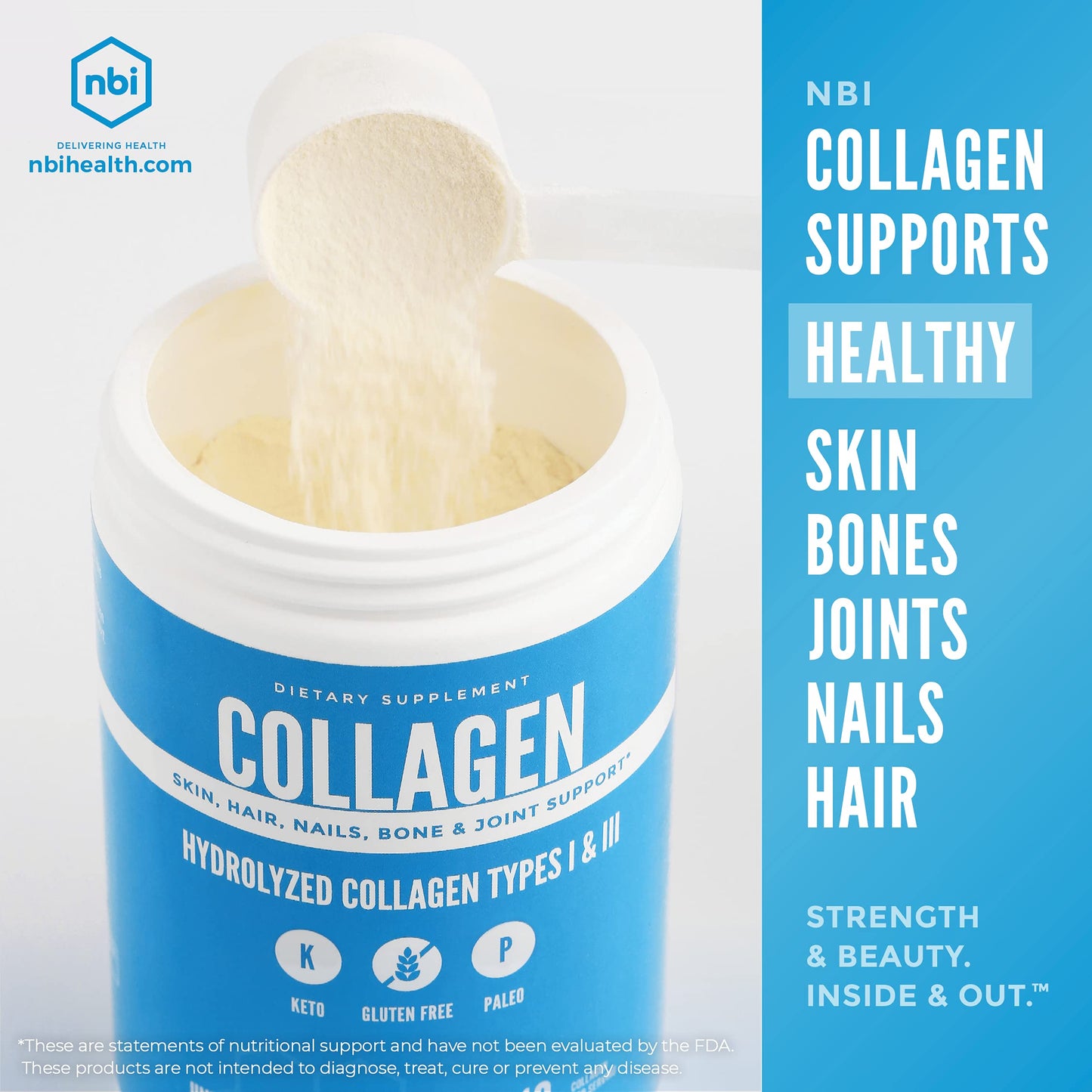 NBI Unflavored Collagen Peptides Powder 300