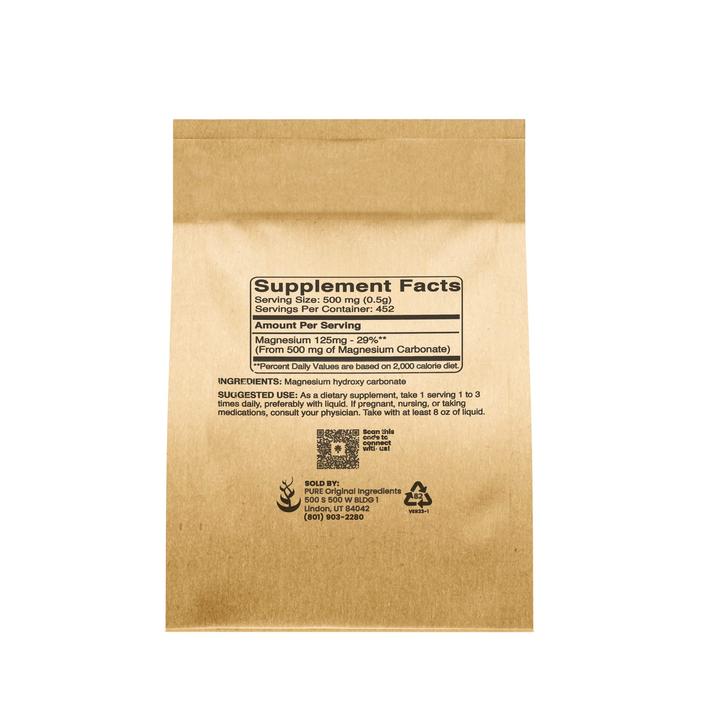 Pure Original Ingredients Magnesium Carbonate Powder 8 oz
