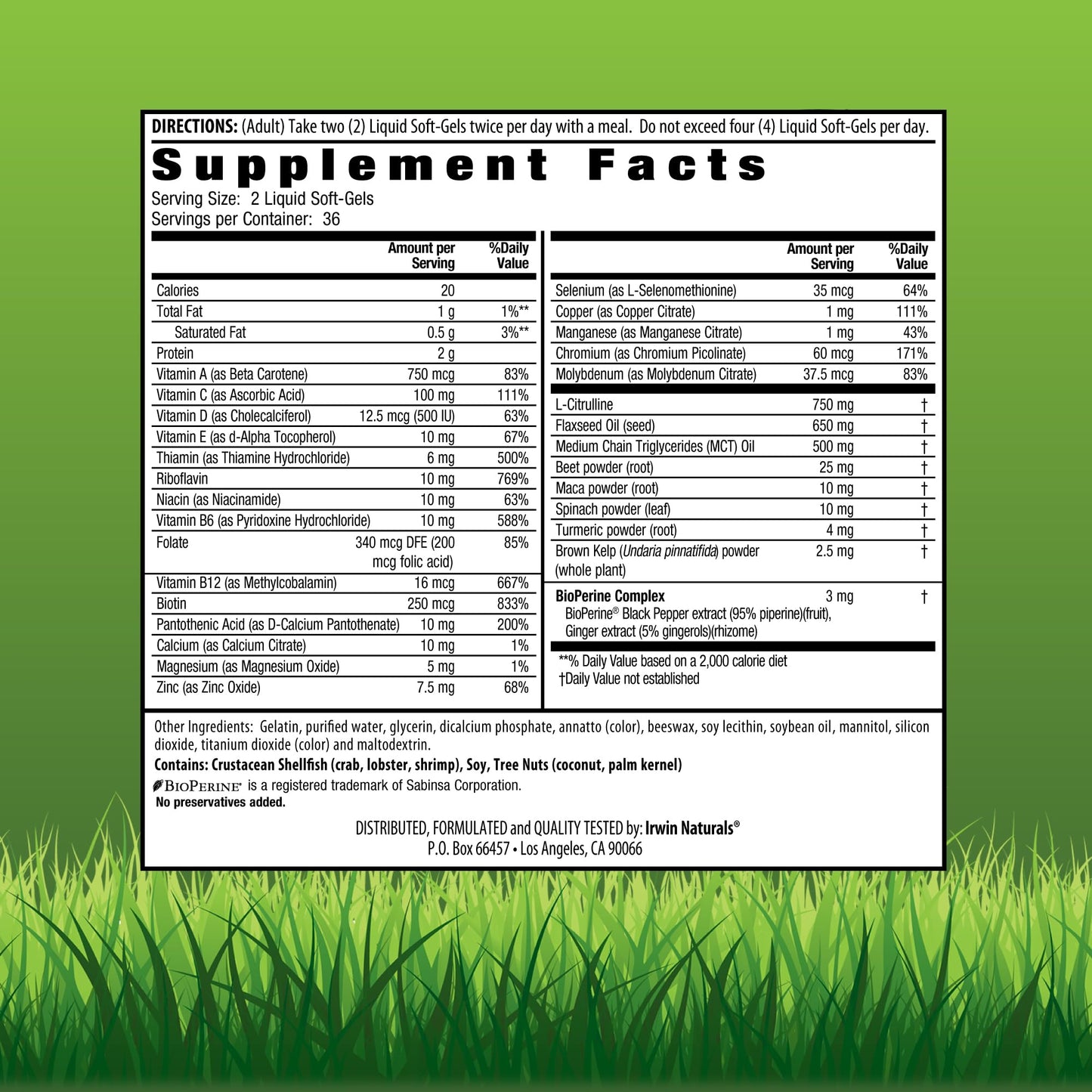 Irwin Naturals Quick Energy RED Liquid-Gel Multi Softgel 72 Count