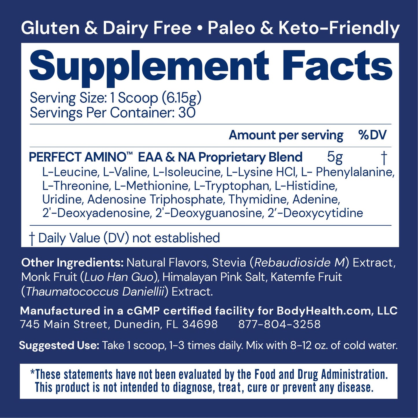 BodyHealth PerfectAmino Powder 30 Servings (6.55 Ounce)