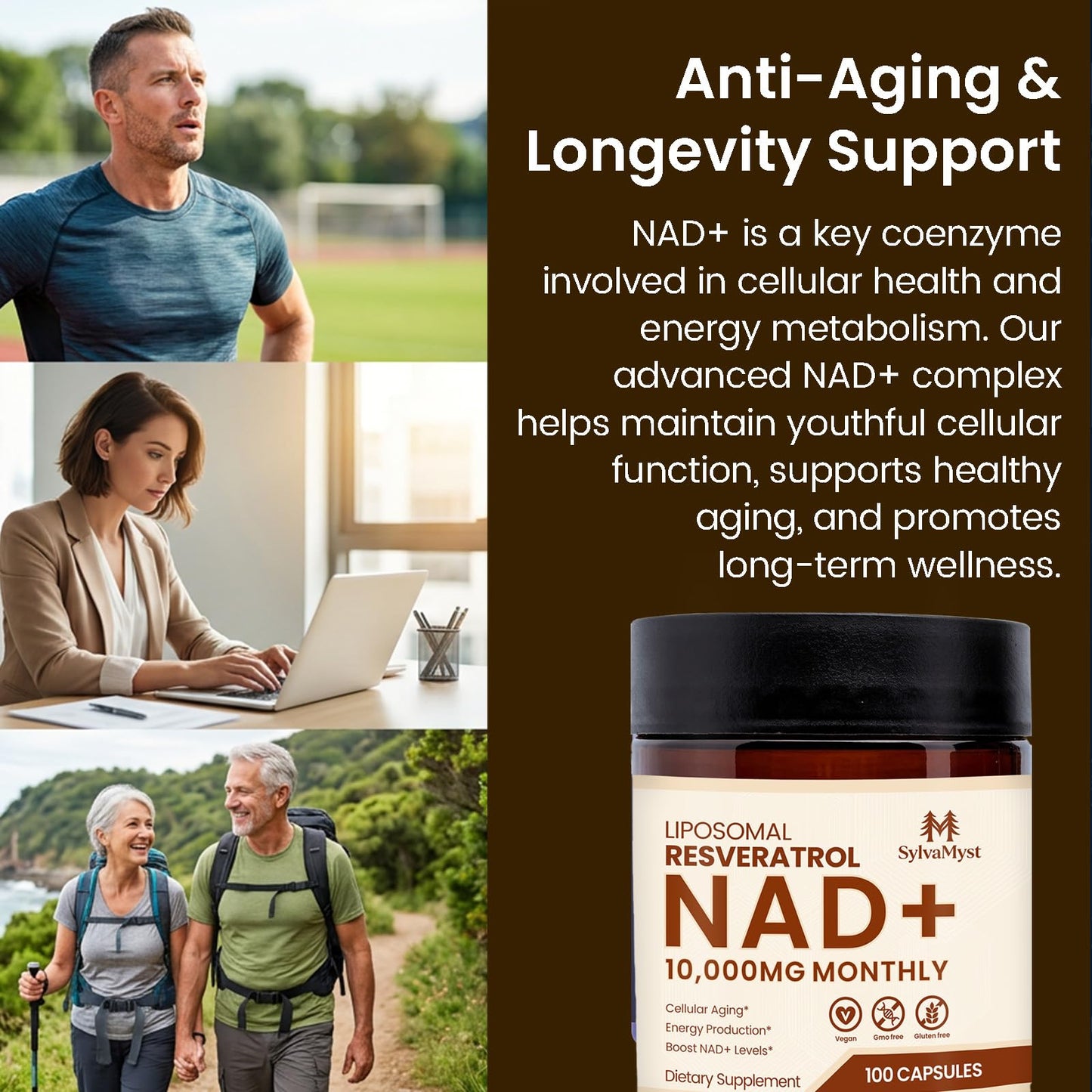 SylvaMyst Liposomal NAD+ Softgels with Resveratrol 180 Capsules